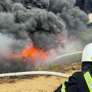 Вогнеборці Нацгвардії та ДСНС ліквідували масштабну пожежу в Ізмаїлі