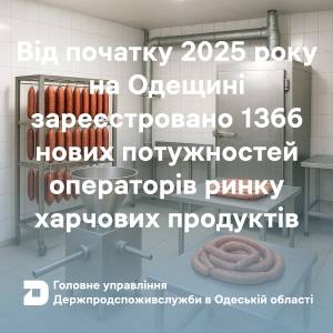 В Одеській області відкрили понад 1300 нових харчових виробництв