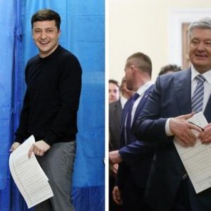 Оработано 65% бюллетеней: у Зеленского - 30.41% голосов, у Порошенко - 16.28%