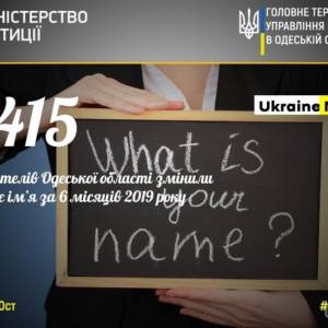 В Одесской области за полгода сменили свое имя 415 человек