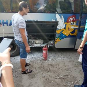 На трассе загорелся автобус "Измаил-Одесса" (ФОТО)